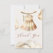 Boho Girl衣装ベビーシャワーありがとう サンキューカード (正面)