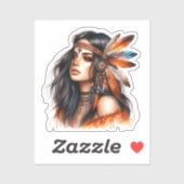 Boho Girl AI Art Bohemian Fashion シール (シート)