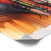 Boho Girl AI Art Bohemian Fashion ポスター (角)