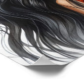 Boho Girl AI Art Bohemian Fashion ポスター (角)