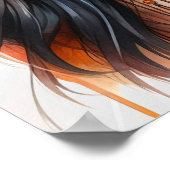 Boho Girl AI Art Bohemian Fashion ポスター (角)