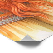 Boho Girl AI Art Bohemian Fashion ポスター (角)