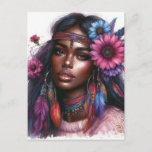 Boho Girl AI Art Bohemian Fashion