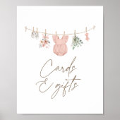 Boho Girl Baby Clothsベビシャワーカードとギフト ポスター (正面)