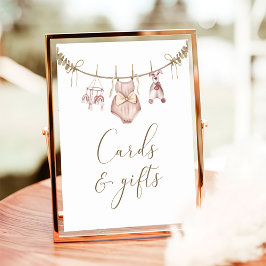 Boho Girl Baby Clothsベビシャワーカードとギフト ポスター