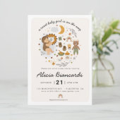 Boho Girl Baby Shower赤ちゃん服 招待状 (スタンド正面)