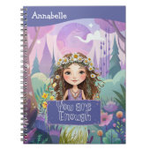 Boho Girl Blue "You are enough" ノートブック (正面)