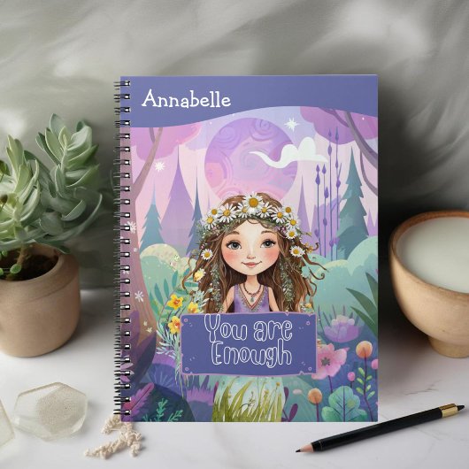Boho Girl Blue "You are enough" ノートブック