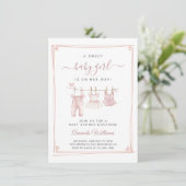 Boho Girl Clothesline Baby Shower Invitation 招待状 (スタンド正面)