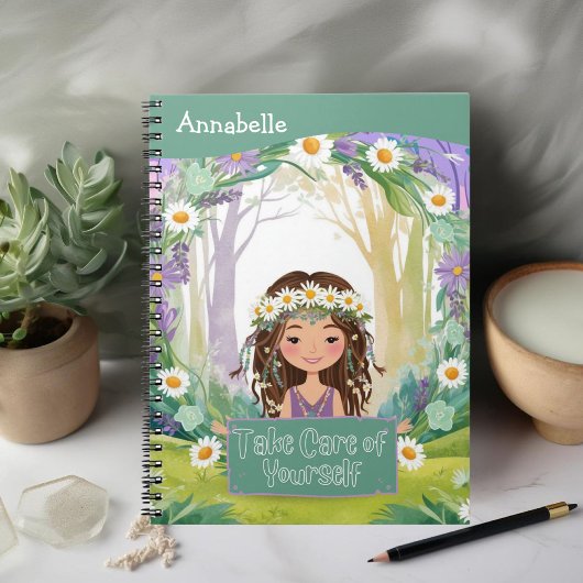 Boho Girl Green「自分気にを取る」 ノートブック