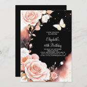 Boho Glam Digital 40th Birthday 招待状 (正面/裏面)