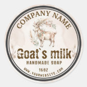Boho Goat Milk Soap Label | Watercolor Rustic  ラウンドシール (正面)