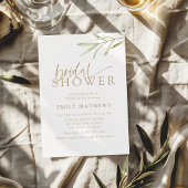 Boho Gold & Botanical Bridal Shower 招待状