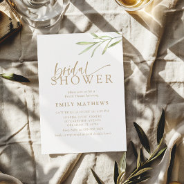 Boho Gold & Botanical Bridal Shower 招待状