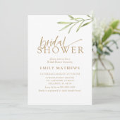Boho Gold & Botanical Bridal Shower 招待状 (スタンド正面)