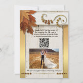 Boho Gold Fall Leaves Happily Ever After 招待状 (裏面)