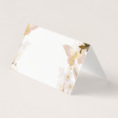 Boho gold floral butterfly place card (正面)