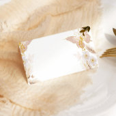 Boho gold floral butterfly place card