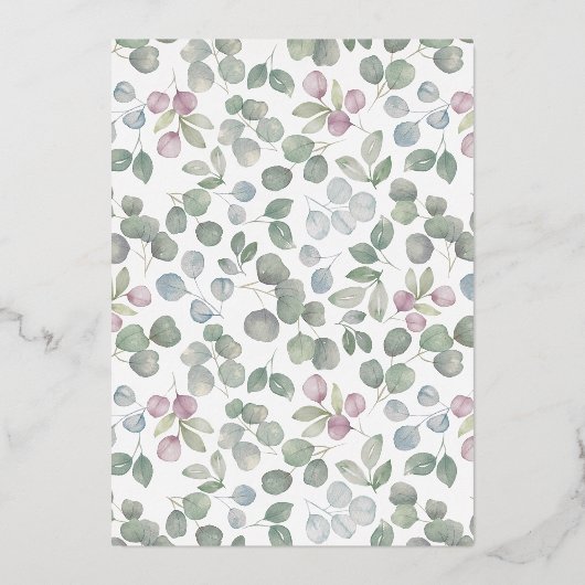 Boho Gold Foil and Eucalyptus Wedding 箔招待状 (裏面)