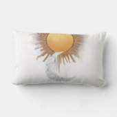 Boho Gold Sun Moon Celestial Throw Pillow ランバークッション (裏面)