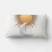 Boho Gold Sun Moon Celestial Throw Pillow ランバークッション (正面)