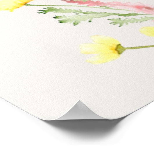 Boho Goose Duckフローラ赤ちゃんシャワーのアートワーク ポスター (角)