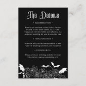 Boho Gothic Botanical Black Wedding Details エンクロージャーカード (正面)