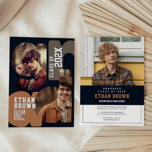 Boho Graduation Party Invitation 招待状