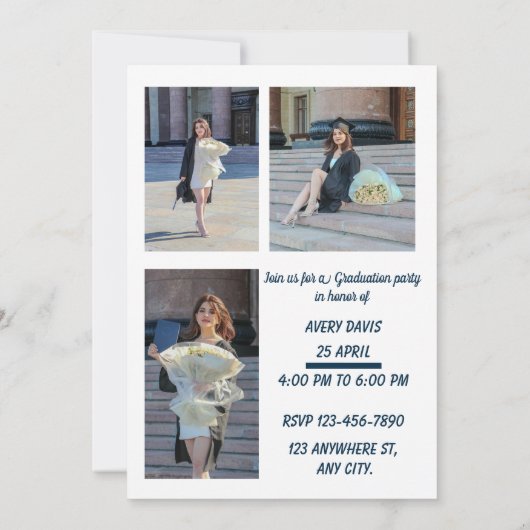 Boho Graduation Party Invite 2026 招待状 (裏面)