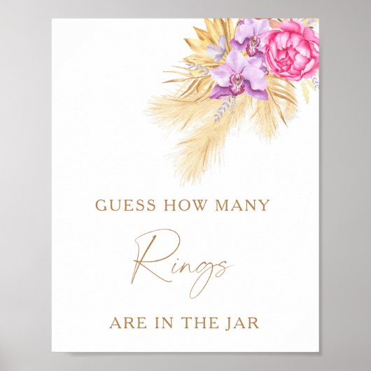 Boho grass – 何個のリングブライダルシャワーゲーム ポスター (正面)