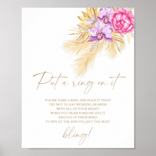 Boho grass -春itゲームにリングを置く ポスター (正面)