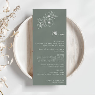 Boho Greenデスティネーションフローラ結婚のメニュー メニュー