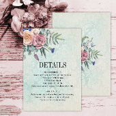 Boho Greenフローラ結婚の詳細エンクロージャカード エンクロージャーカード