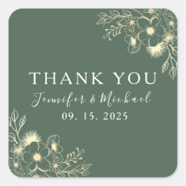 Boho Green結婚の感謝 スクエアシール