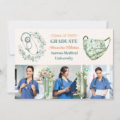 Boho Green 3フォトウォータースカラー看護学校学 案内状 (正面)