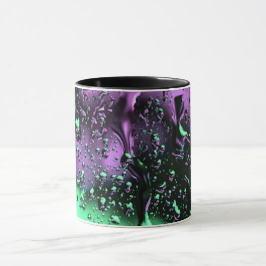 Boho Green and Purple Abstract Modern Art マグカップ (中央)