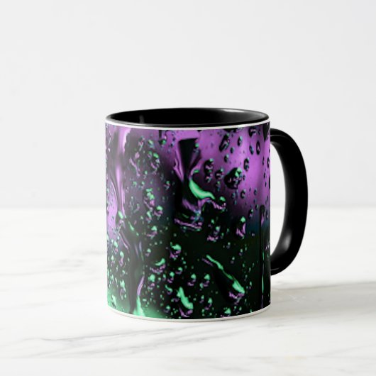 Boho Green and Purple Abstract Modern Art マグカップ (正面右)