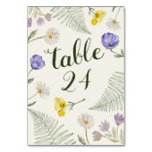 Boho Green & Beige Wildflower Wedding Table Number テーブルナンバー (裏面)