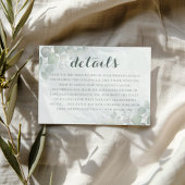 Boho Green Eucalyptus Wedding Details エンクロージャーカード