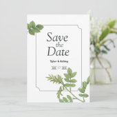 Boho Green Mint Elegant Wedding  Invitation 招待状 (スタンド正面)