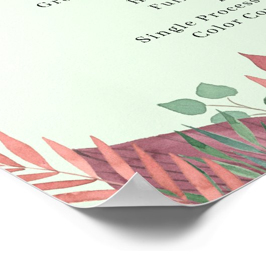 Boho Greeneryサロン価格表ポスター ポスター (角)