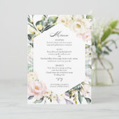 Boho Greeneryフローラフレーム写真結婚のメニューカード 招待状 (スタンド正面)