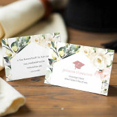 Boho Greeneryフローラフレーム卒業ネームカード コーリングカード