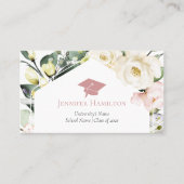 Boho Greeneryフローラフレーム卒業ネームカード コーリングカード (正面)
