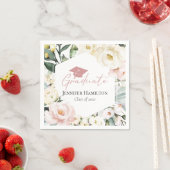 Boho Greeneryフローラフレーム卒業 スタンダードカクテルナプキン (インサイチュ)