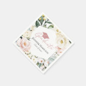 Boho Greeneryフローラフレーム卒業 スタンダードカクテルナプキン (角)