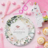 Boho Greeneryフローラフレーム卒業 ペーパープレート (パーティー)