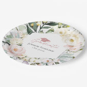 Boho Greeneryフローラフレーム卒業 ペーパープレート (アングル)