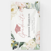 Boho Greeneryフローラフレーム卒業 横断幕 (縦)