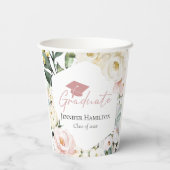 Boho Greeneryフローラフレーム卒業 紙コップ (裏面)